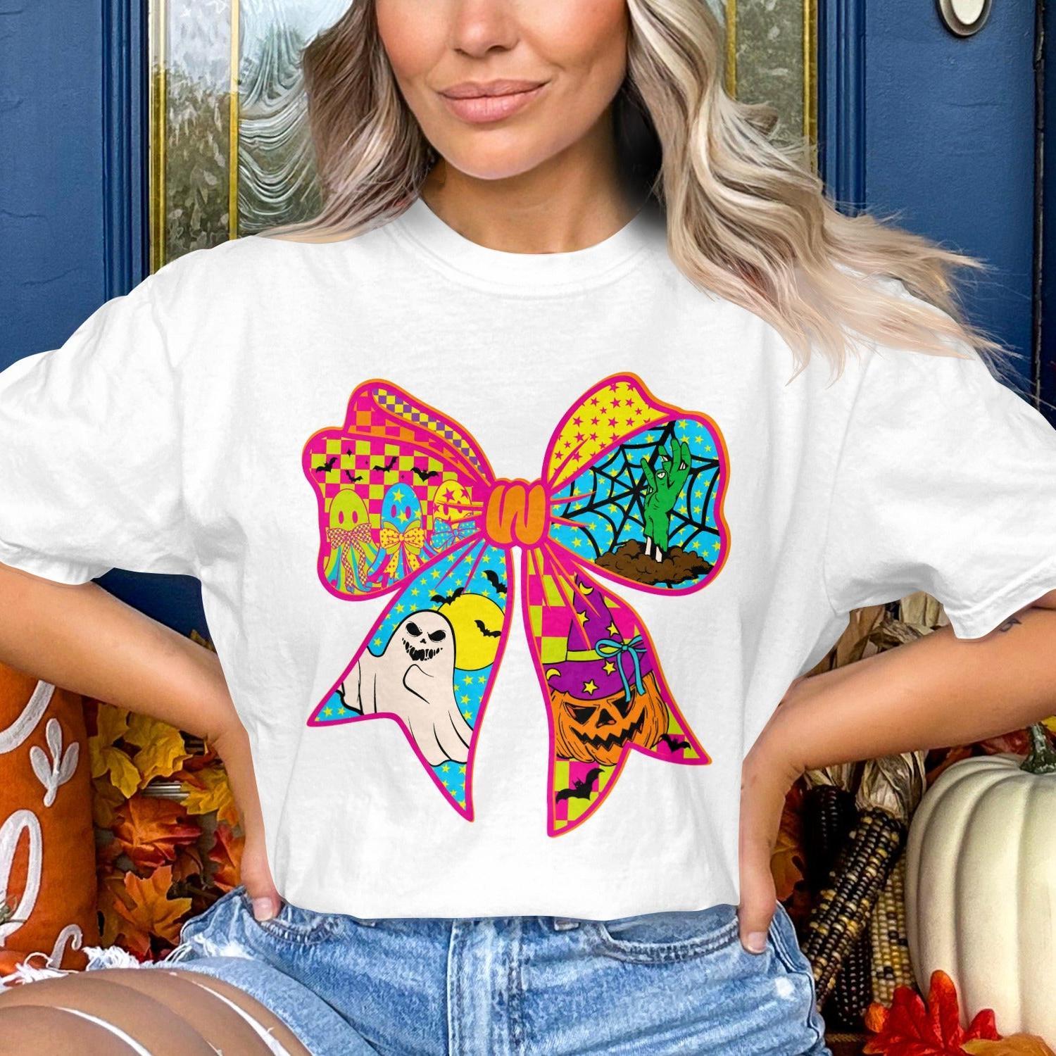 Colorful Halloween Bow Graphic Tee product