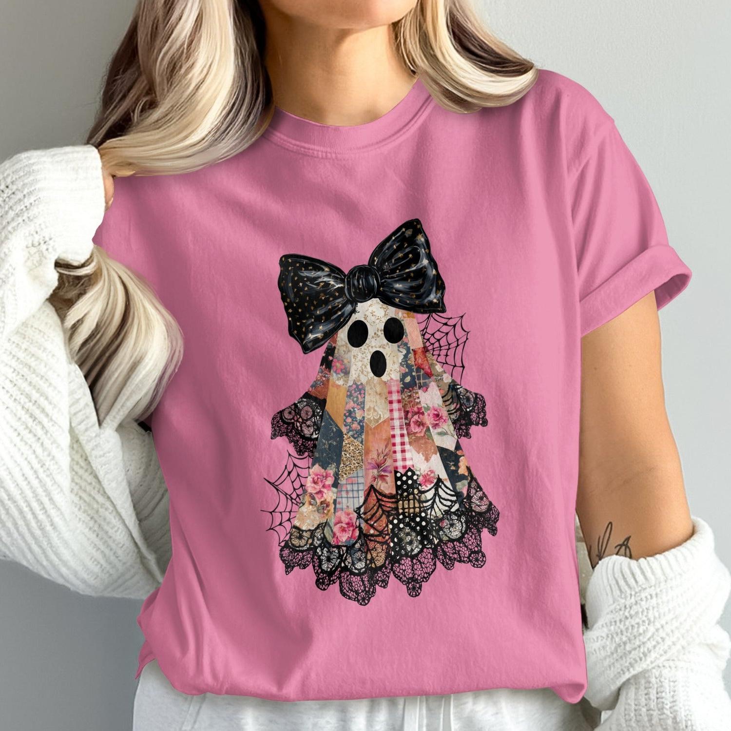 Cute Pink Top with Adorable Ghost Print product type