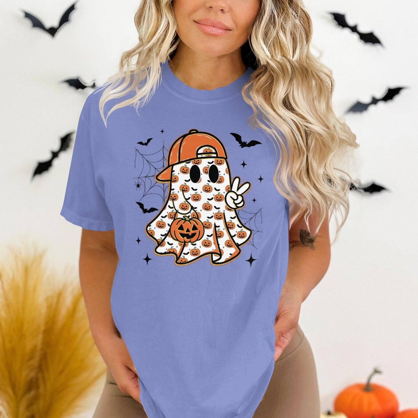 Cute Halloween Ghost Pumpkin Peace Shirt product