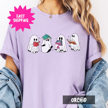 Book Ghosts Women's Trendy Graphic Comfort Colors T-Shirt