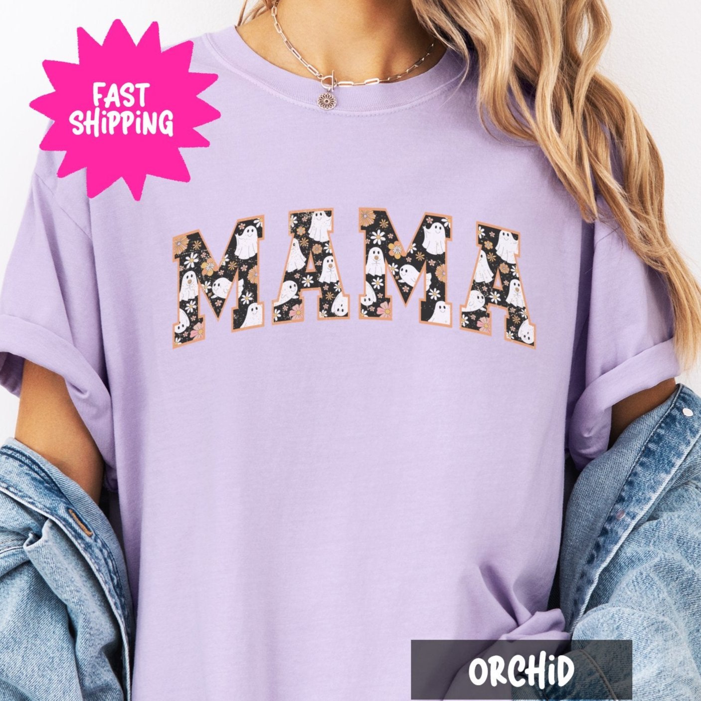 Halloween Mama Women's Short Sleeve Comfort Color Comfort Colors T-Shirt