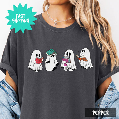 Book Ghosts Women's Trendy Graphic Comfort Colors T-Shirt