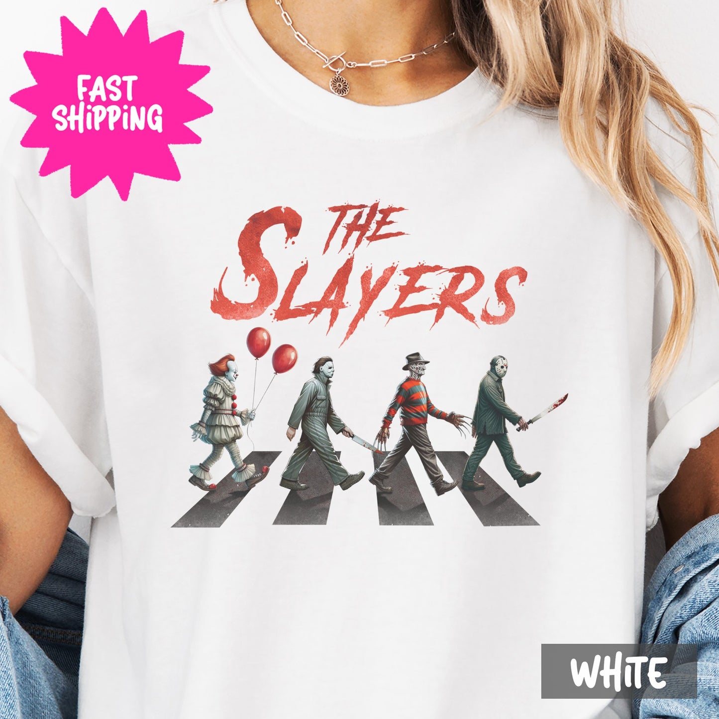 The Slayers Graphic Tee, Comfort Colors T-Shirt, Horror Movie Characters, Spooky Tee, Funny Halloween T-Shirt, Unisex Top