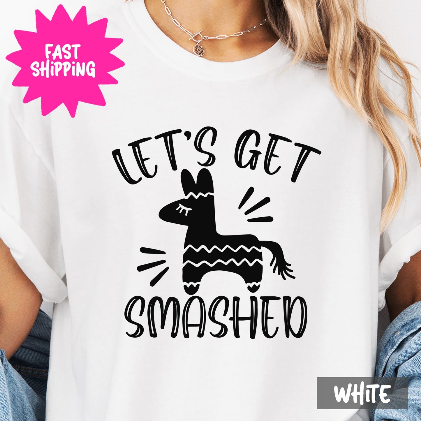 Fun Let's Get Smashed Comfort Colors T-Shirt, Humorous Graphic Tee, Cute Pinata Shirt, Casual Top, Funny Gift Idea