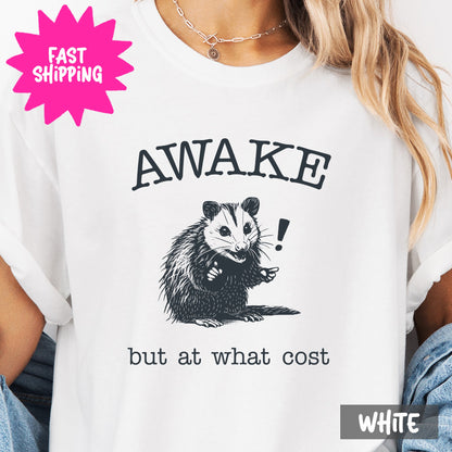 Wake Up T-Shirt, Funny Possum Shirt, Cute Opossum Graphic Tee, Comfort Colors T-Shirt, Wake Up Opossum Tee, Casual Daily Wear
