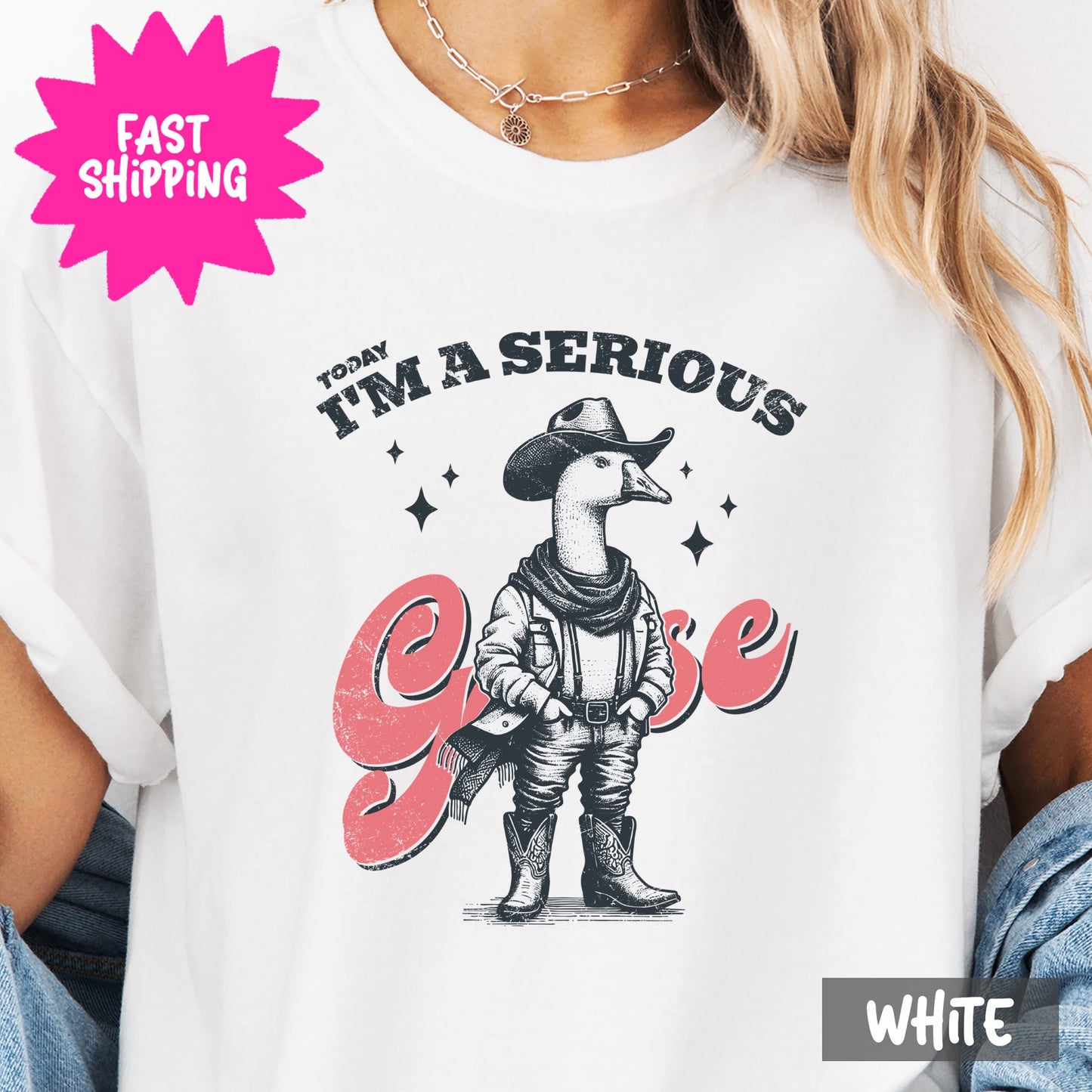 Today I'm A Serious Goose Comfort Colors T-Shirt, Funny Graphic Goose Tee, Cute Animal Print Top, Unique Goose Attire