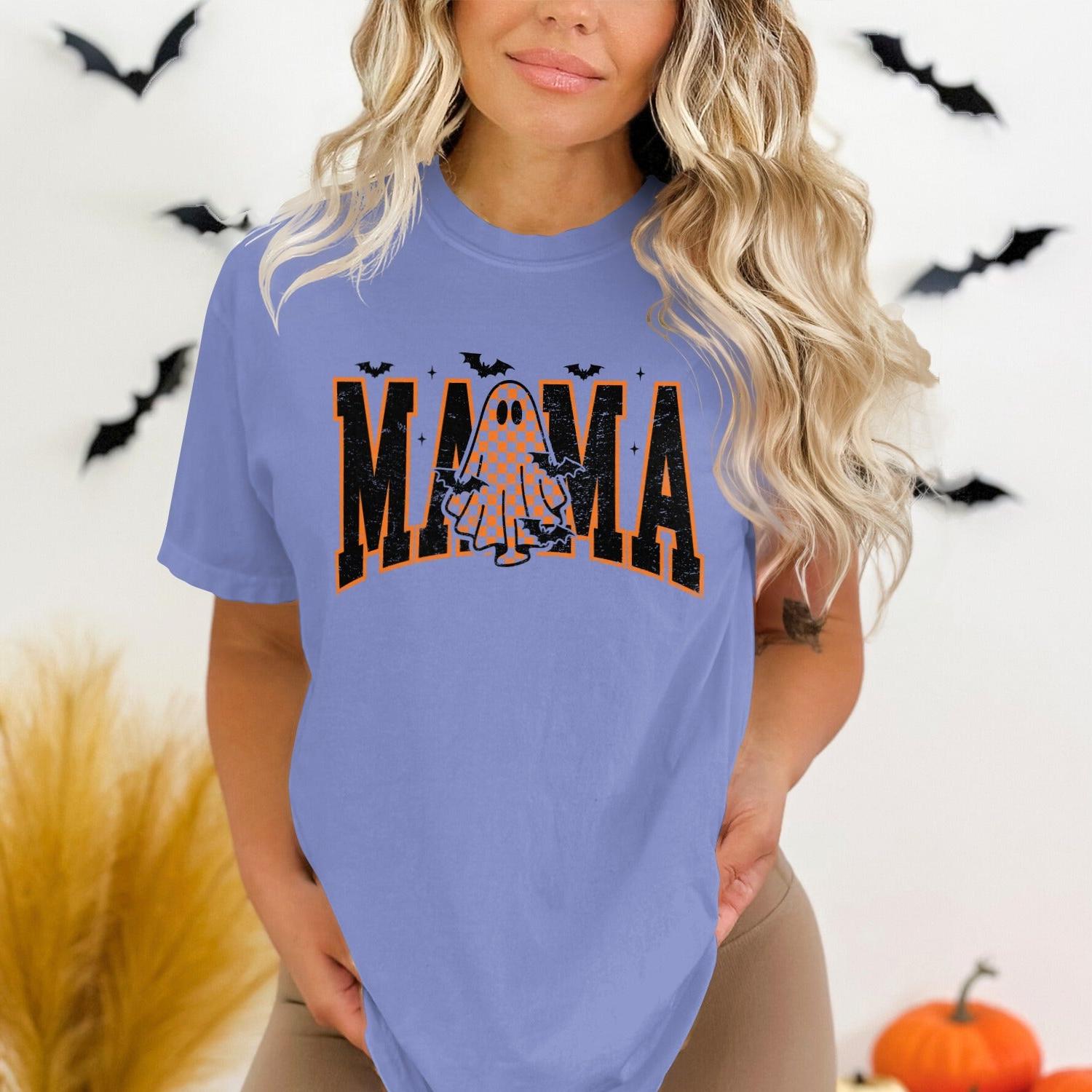 Halloween MAMA Ghost Graphic Tee Shirt Product
