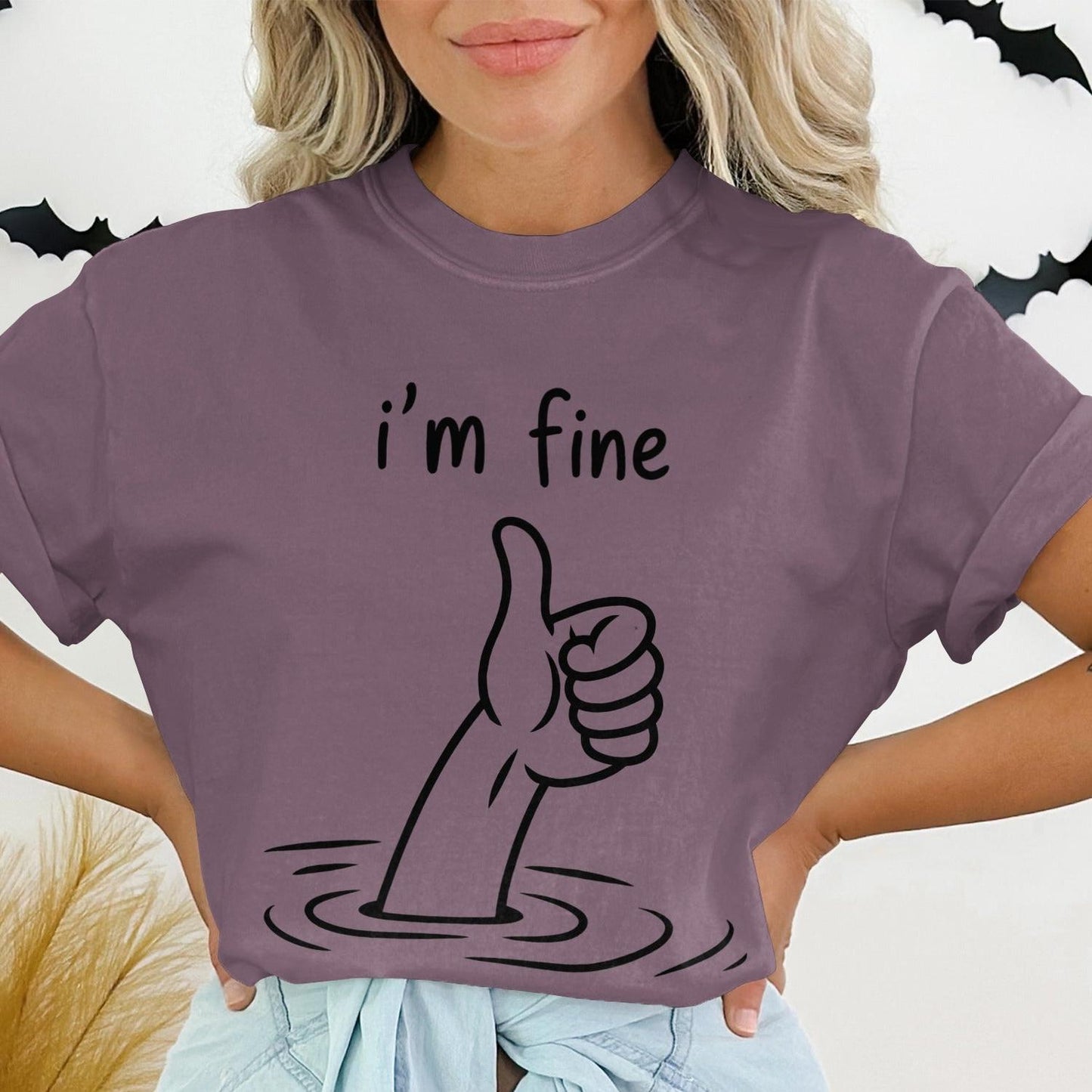 I'm Fine Thumbs Up Graphic Casual Tee product