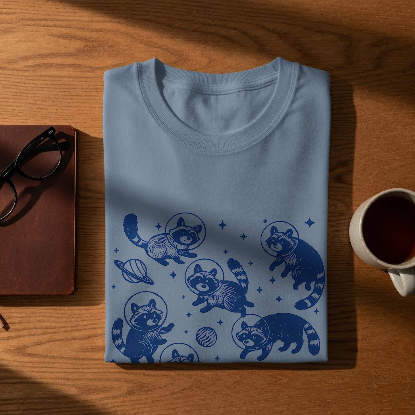 Space-Themed Cute Red Pandas Printed T-Shirt Product Type