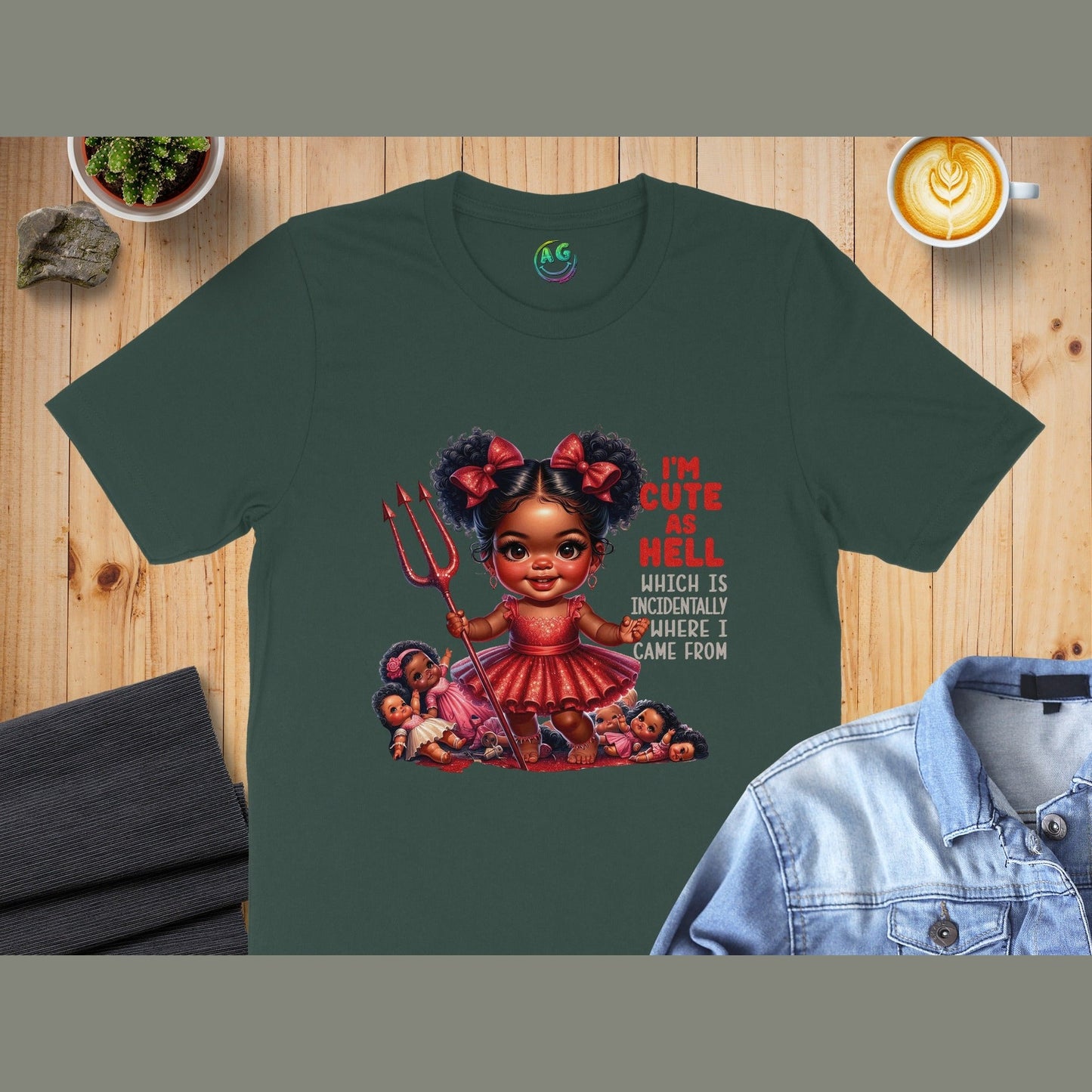 I'm Cute as Hell with Red Pitchfork T-Shirt product type