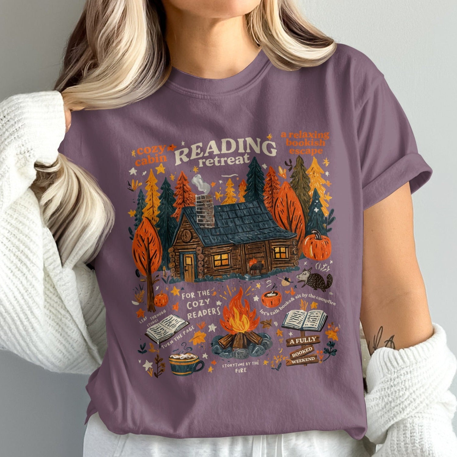 Cozy Cabin Reading Retreat Relaxing Unisex Shirt product type