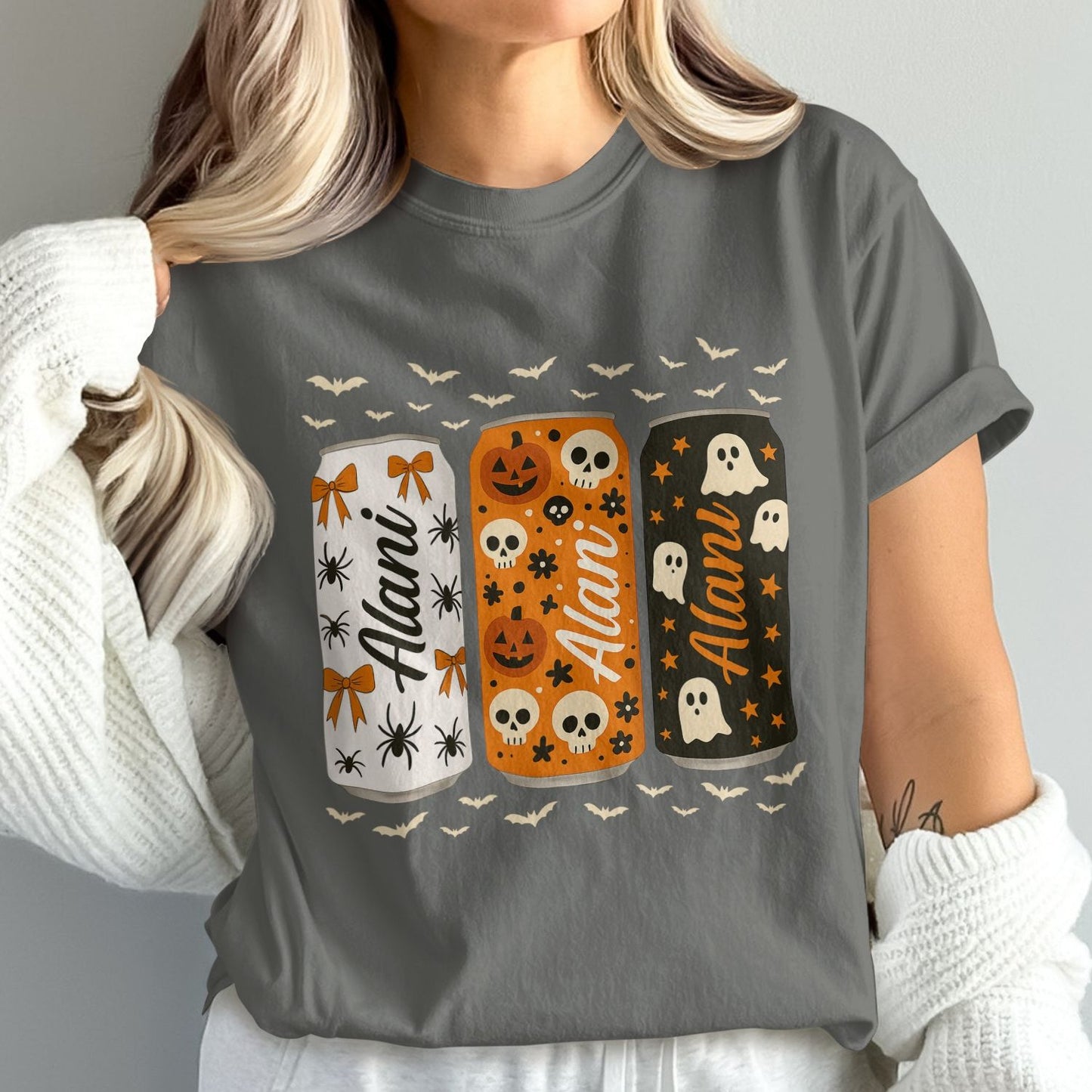 Halloween Themed Ghost Skull Printed T-Shirt product type