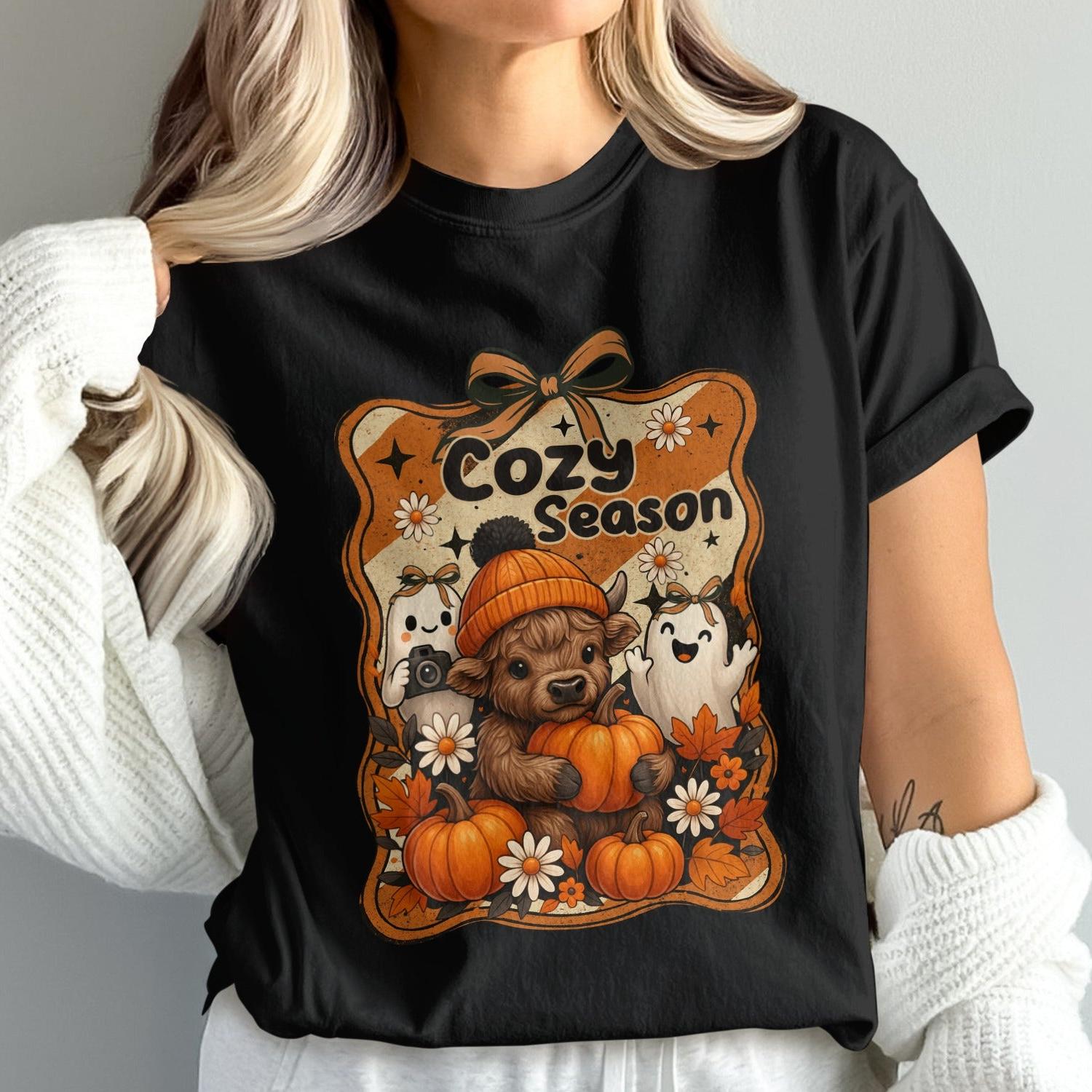Cozy Season Bear With Pumpkins Halloween Shirt product type