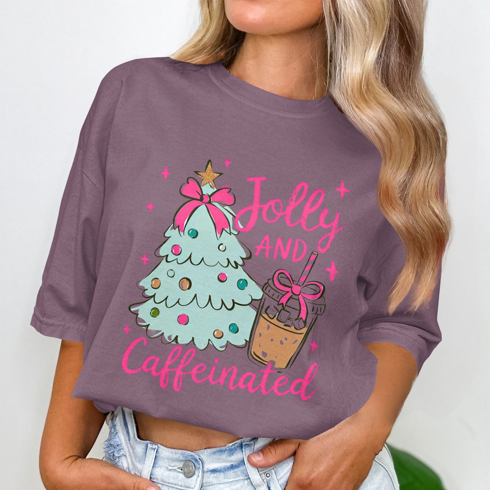 Jolly and Caffeinated Christmas Tree T-shirt product