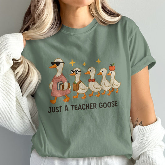 Just A Teacher Goose Adorable Ducks Fun Shirt product type
