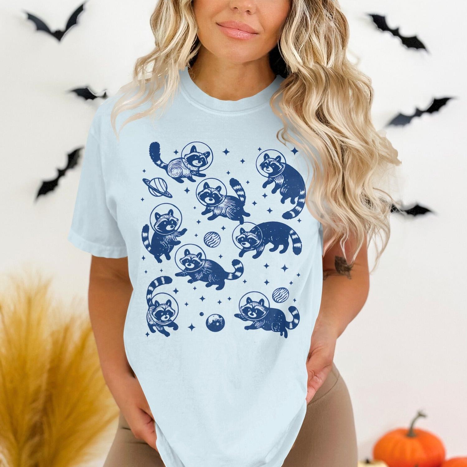 Space-Themed Raccoon Graphic Women's T-Shirt product