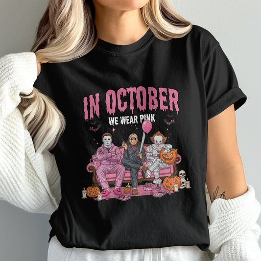 In October We Wear Pink Halloween Costume Shirt product type