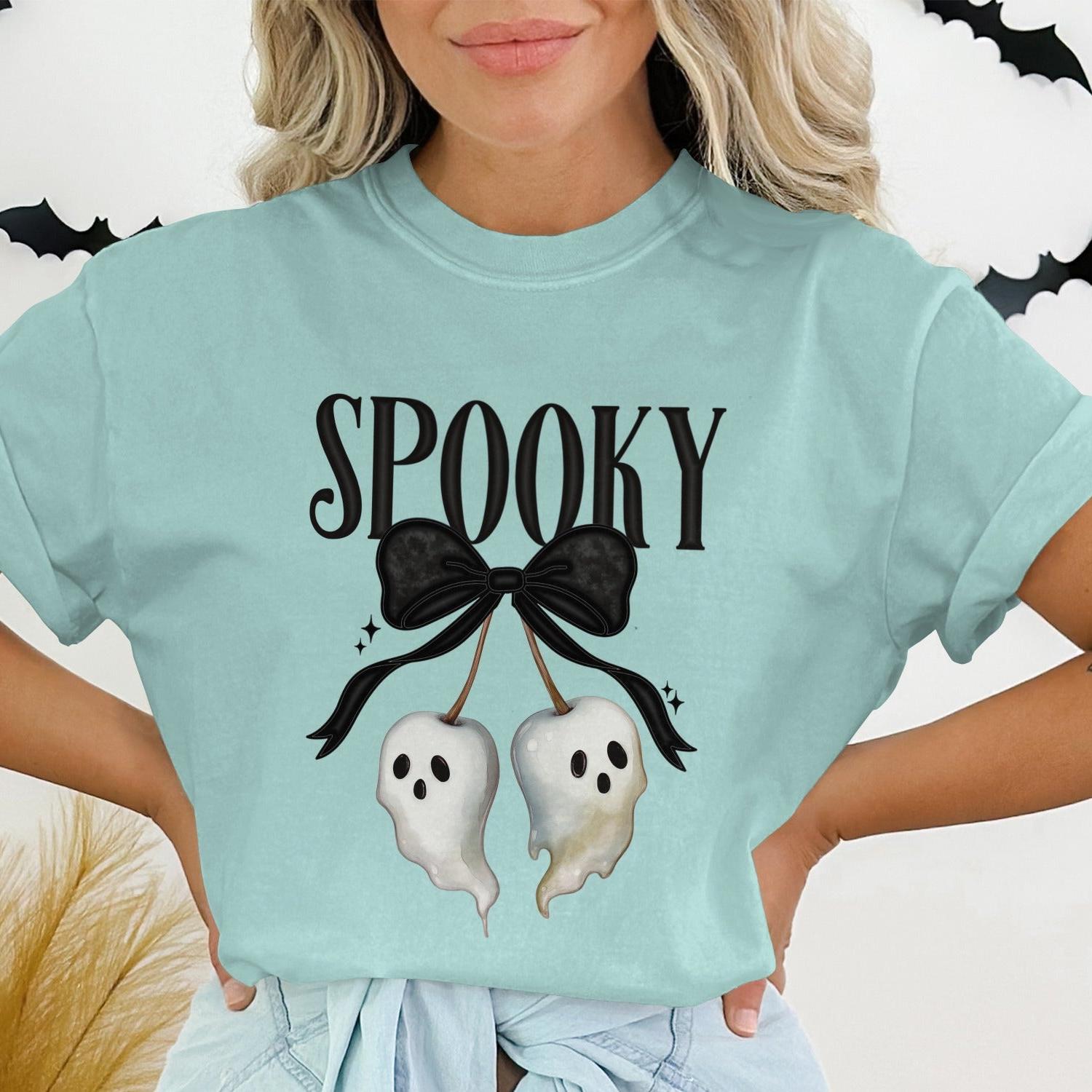 Spooky Ghosts with Black Bow Halloween T-shirt product