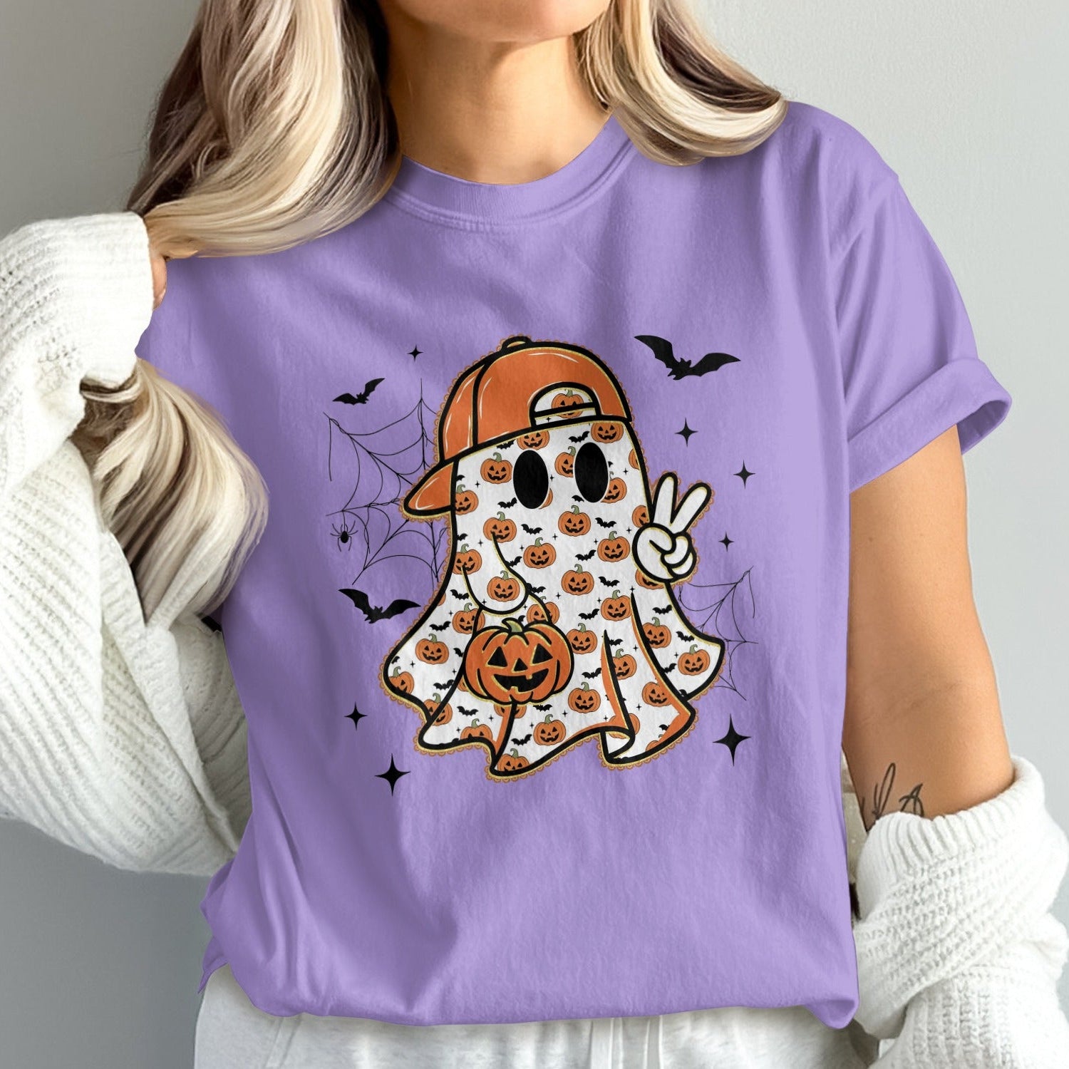 Spooky Ghost Halloween Graphic Tee Shirt product type