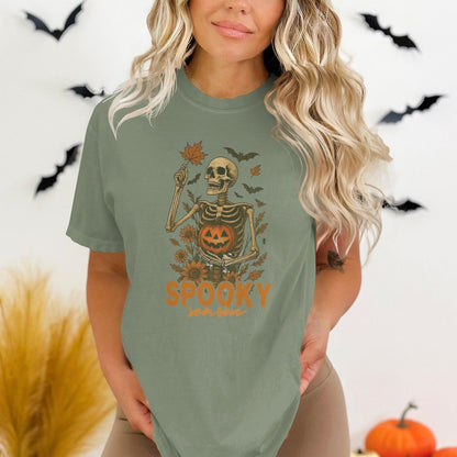 Spooky Skeleton Holding Leaf Halloween Shirt product