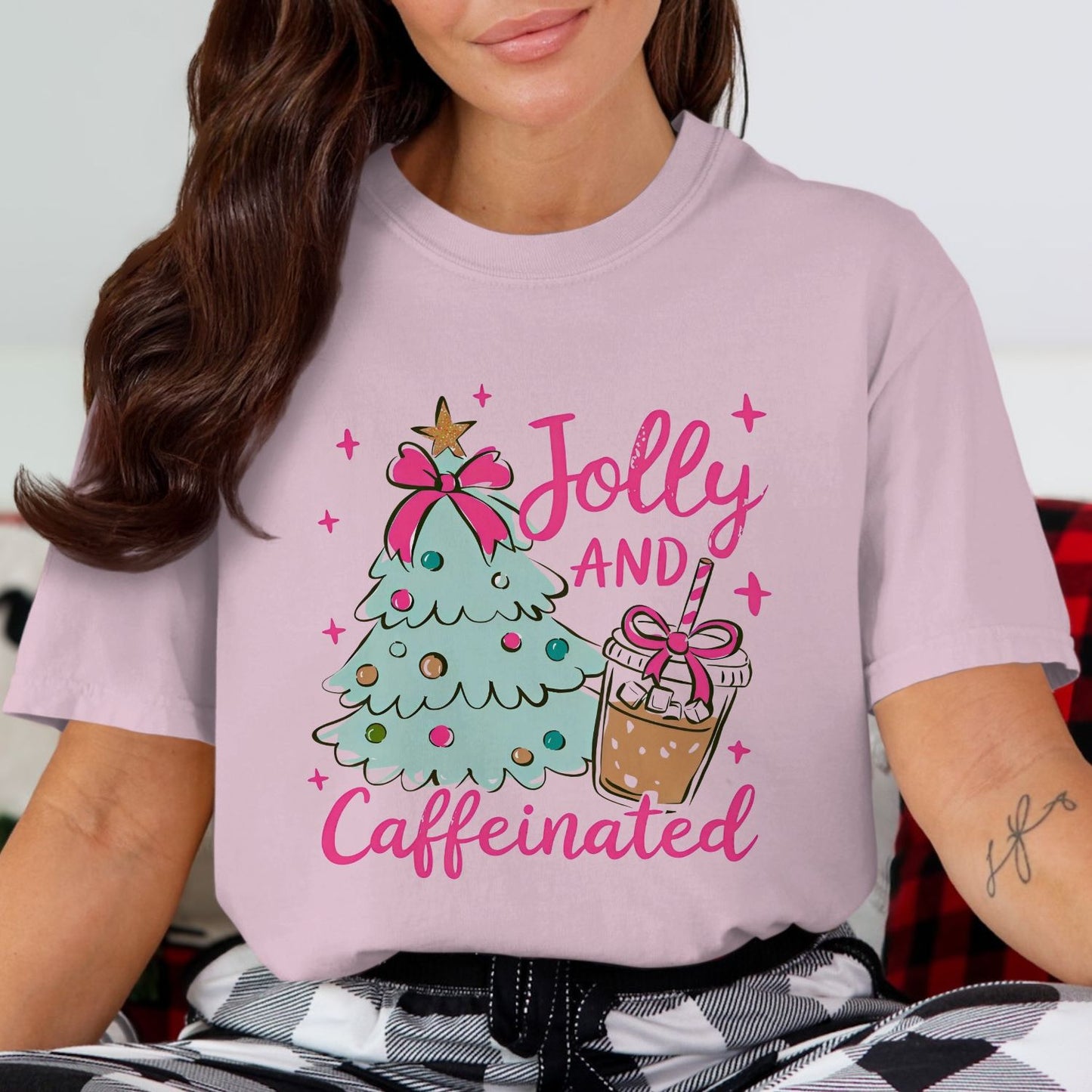 Jolly and Caffeinated Holiday Festive T-Shirt product type