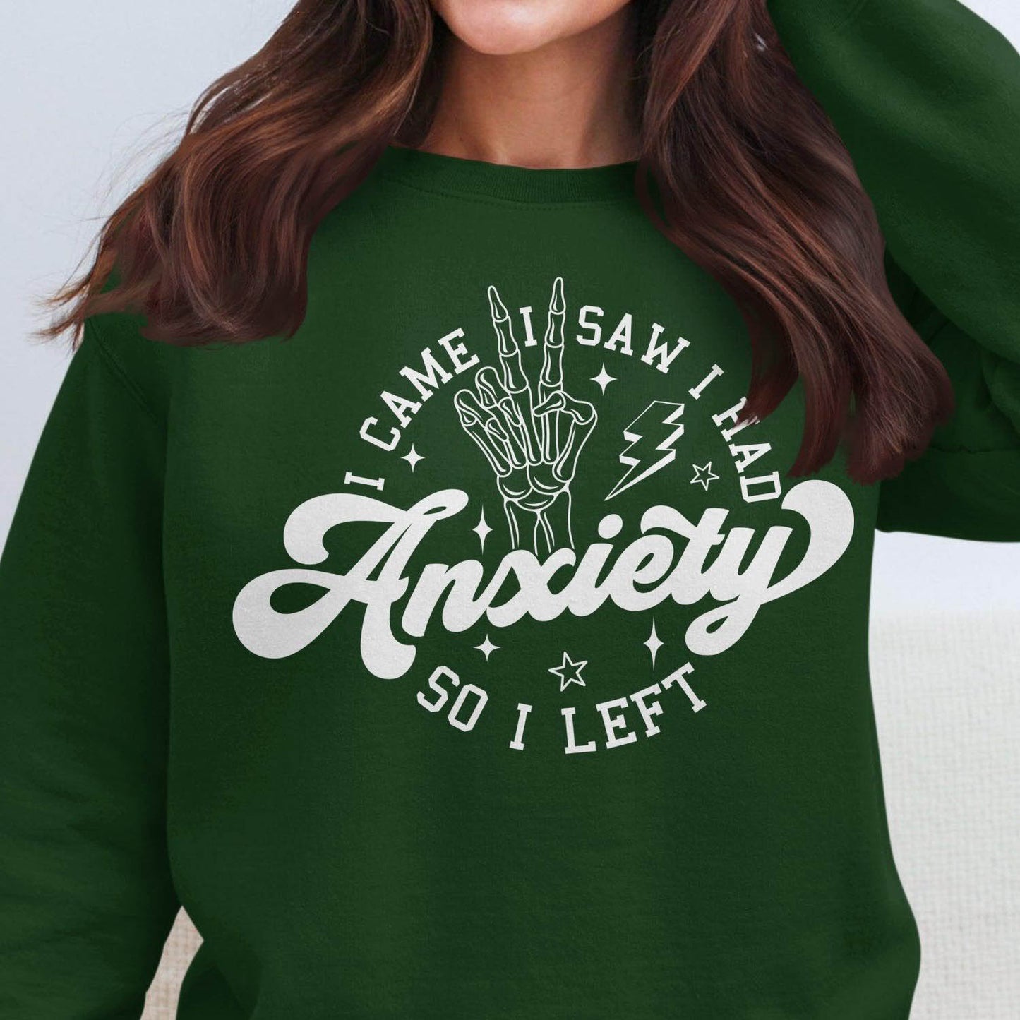 Anxiety Sweatshirt - I Came I Saw I Had Anxiety So I Left - Sweatshirt for Relaxation and Style - Almighty Goods