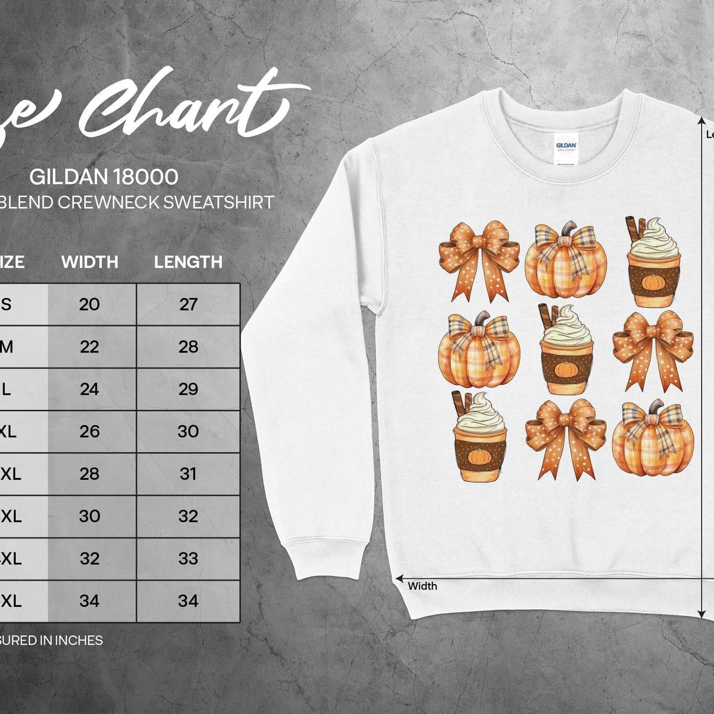 Autumn Pumpkin Spice and Bows Design Women's Sweatshirt - Almighty Goods