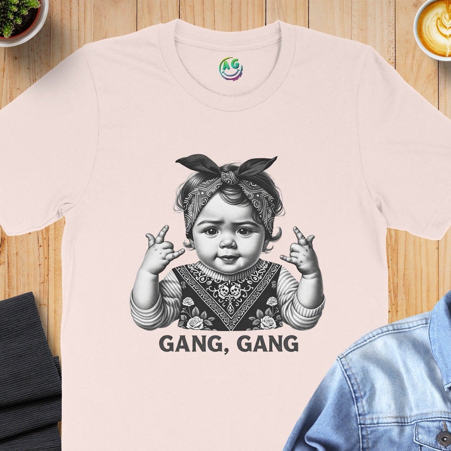 Gang Gang Adorable Baby Gesture Graphic T-Shirt product
