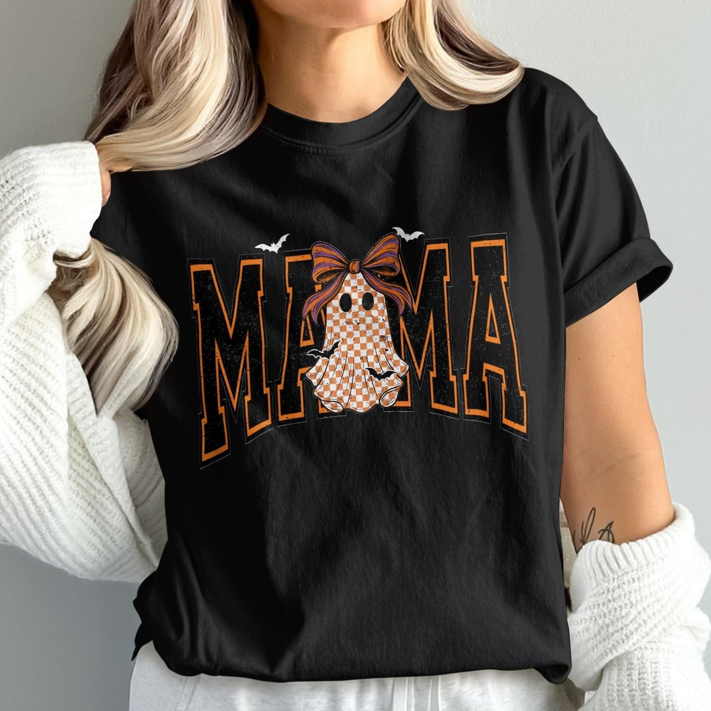 Cute Ghost 'MAMA' Halloween Themed T-Shirt product