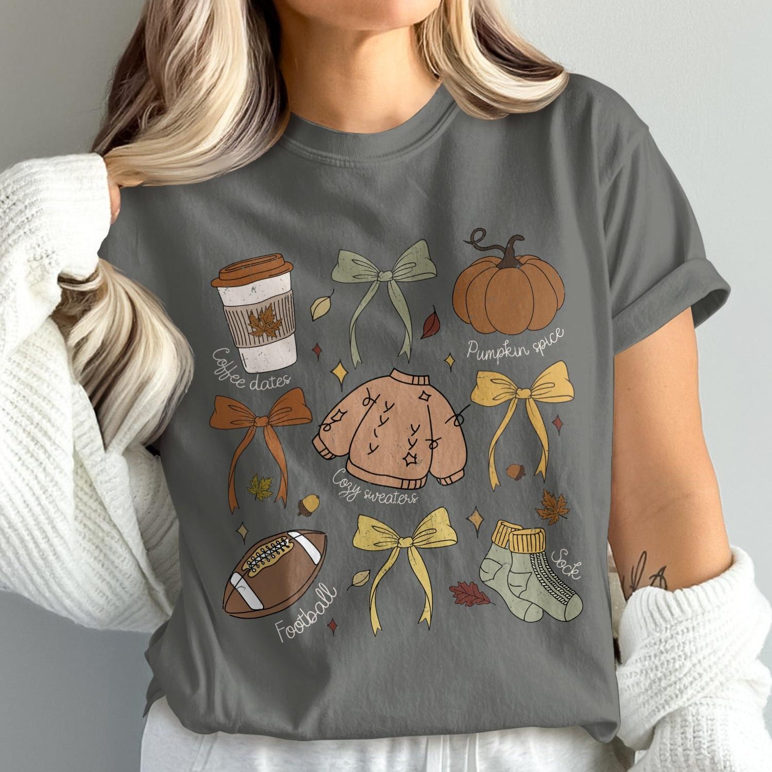 Cozy Fall Season Graphic Tee Football Themed product