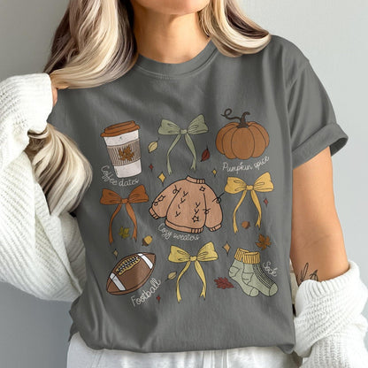 Cozy Fall Season Graphic Tee Football Themed product