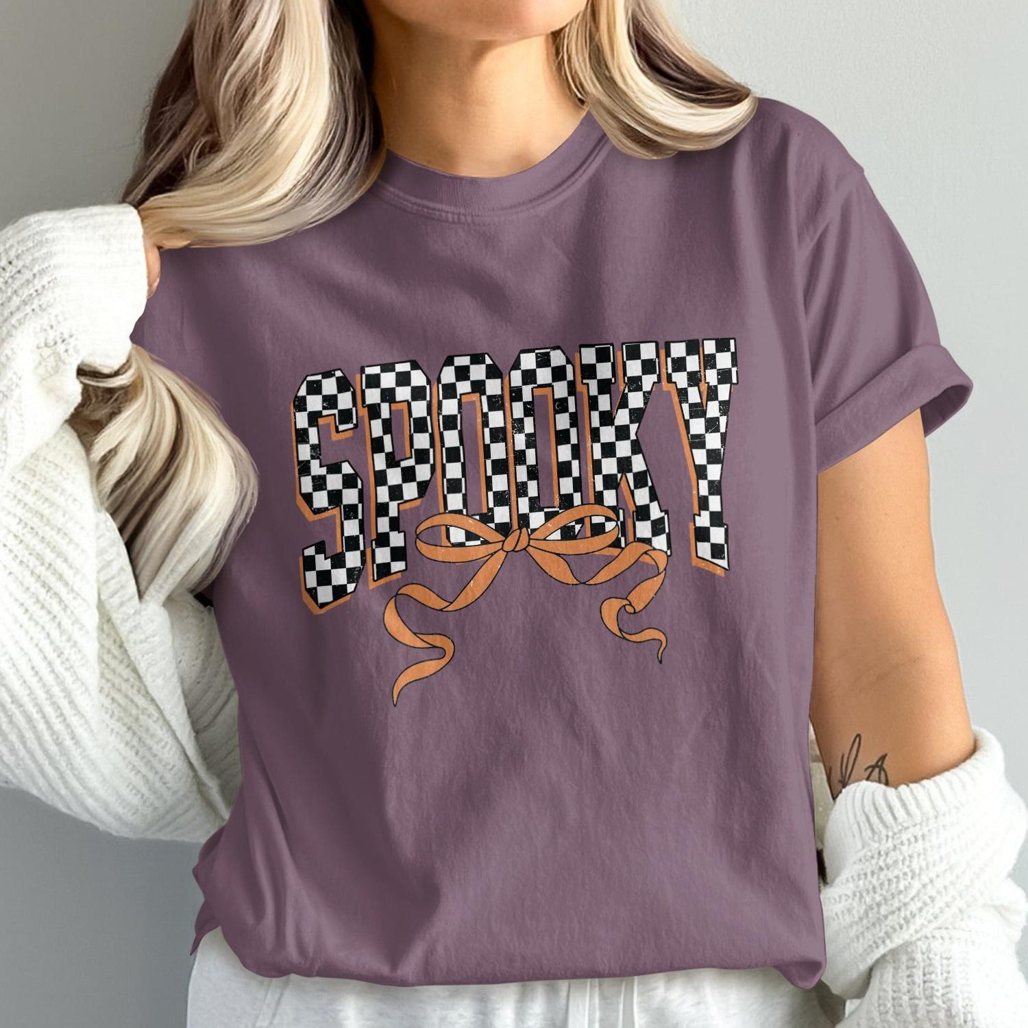Spooky Checkered Letters Halloween Themed Shirt product type