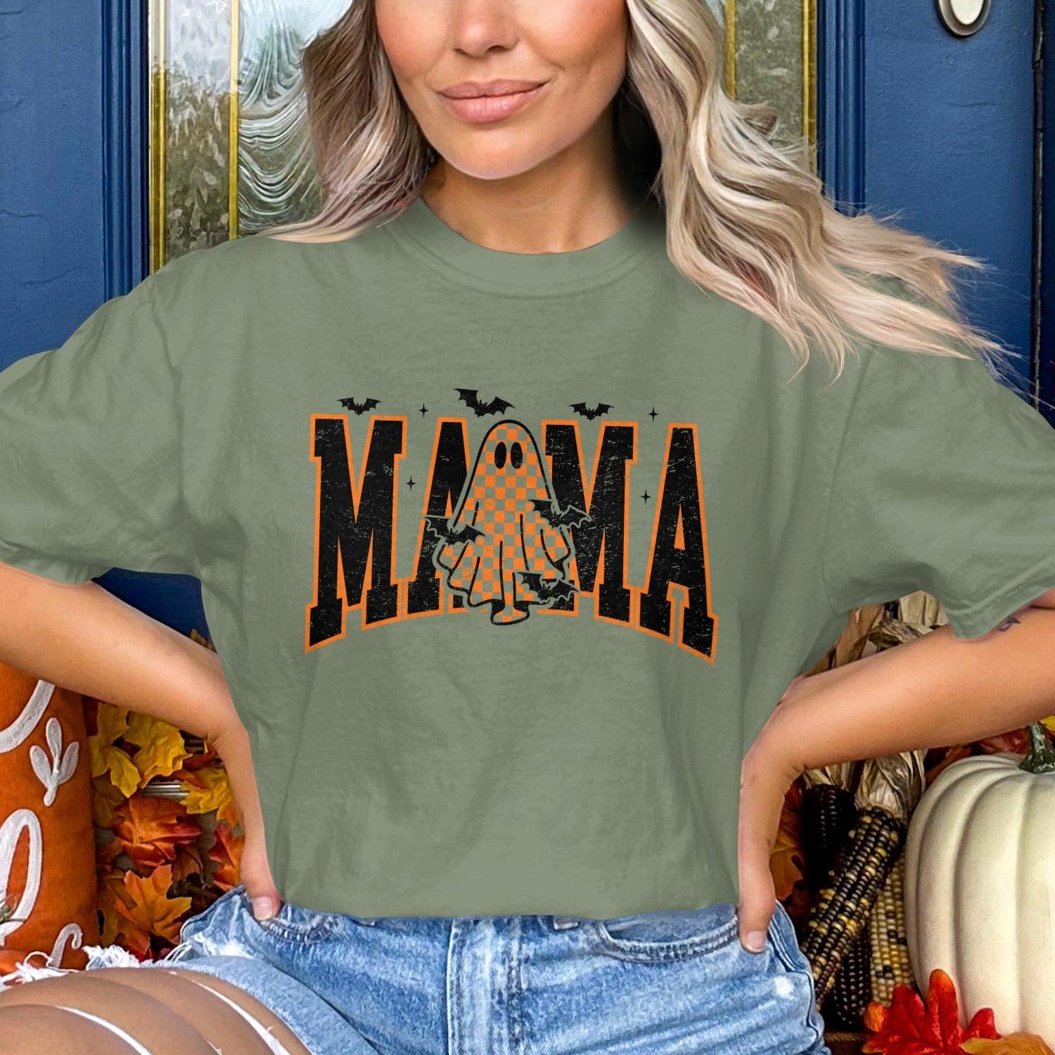 Halloween Mama Themed Graphic Tee Shirt product type