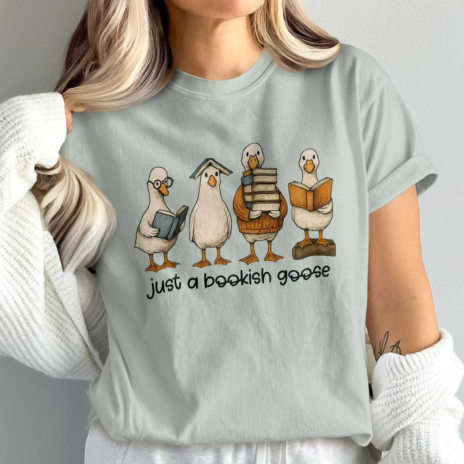Just a Bookish Goose Graphic T-Shirt product type