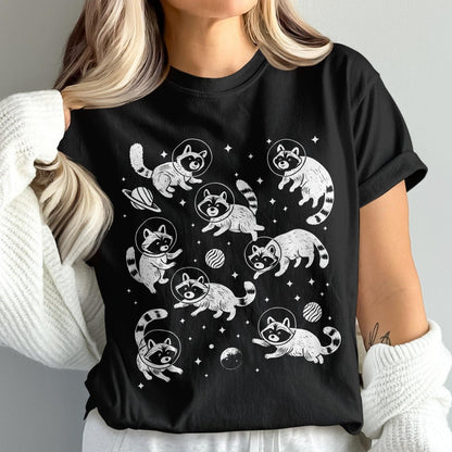 Cute Playful Cartoon Raccoon Graphic Tee shirt product type
