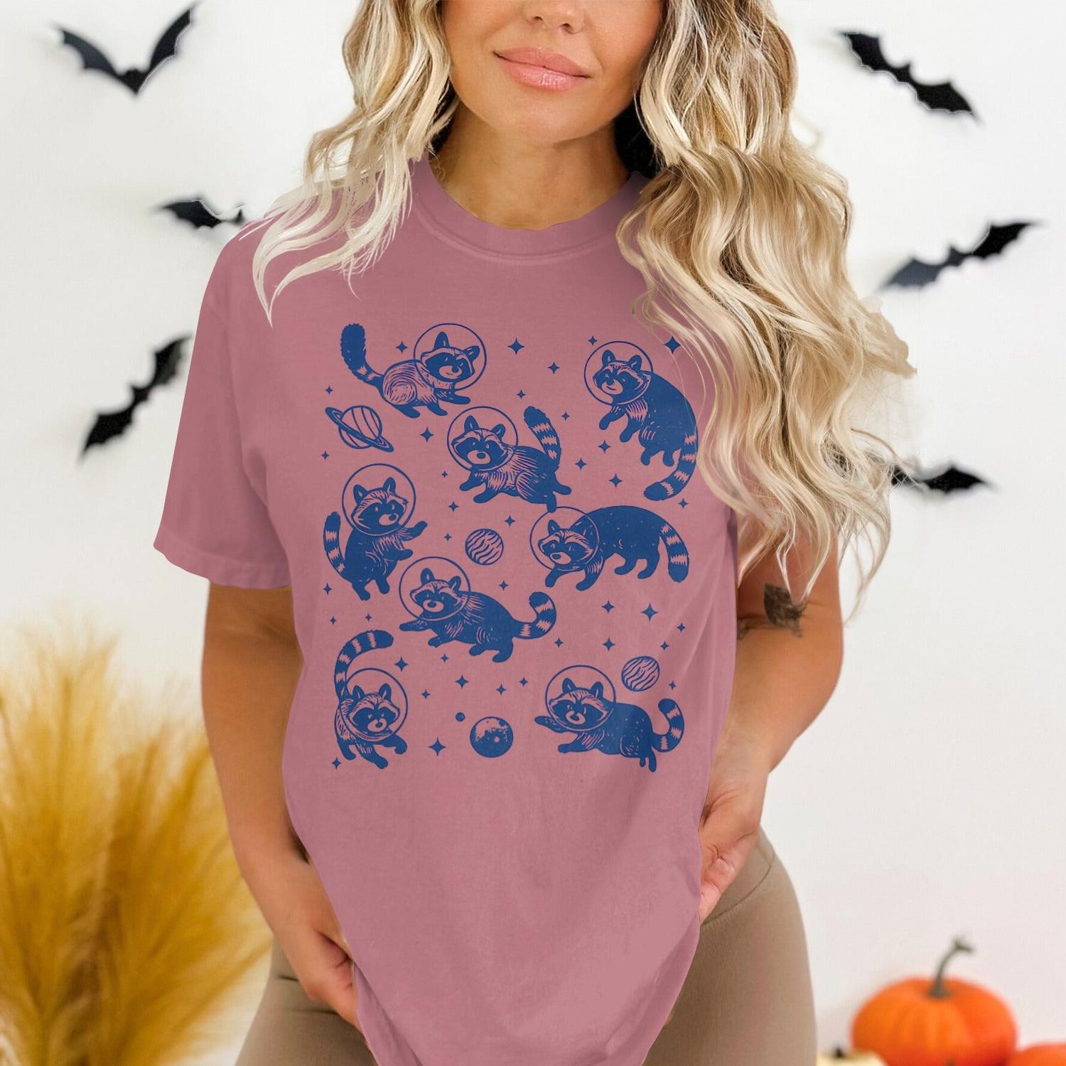 Playful Cartoon Raccoons Design Halloween Shirt product