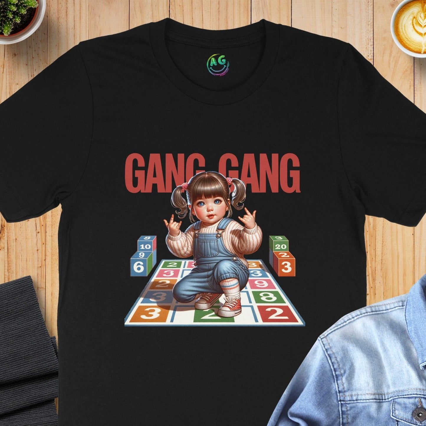 Baby Girl Playing on Hopscotch Gang Gang T-shirt