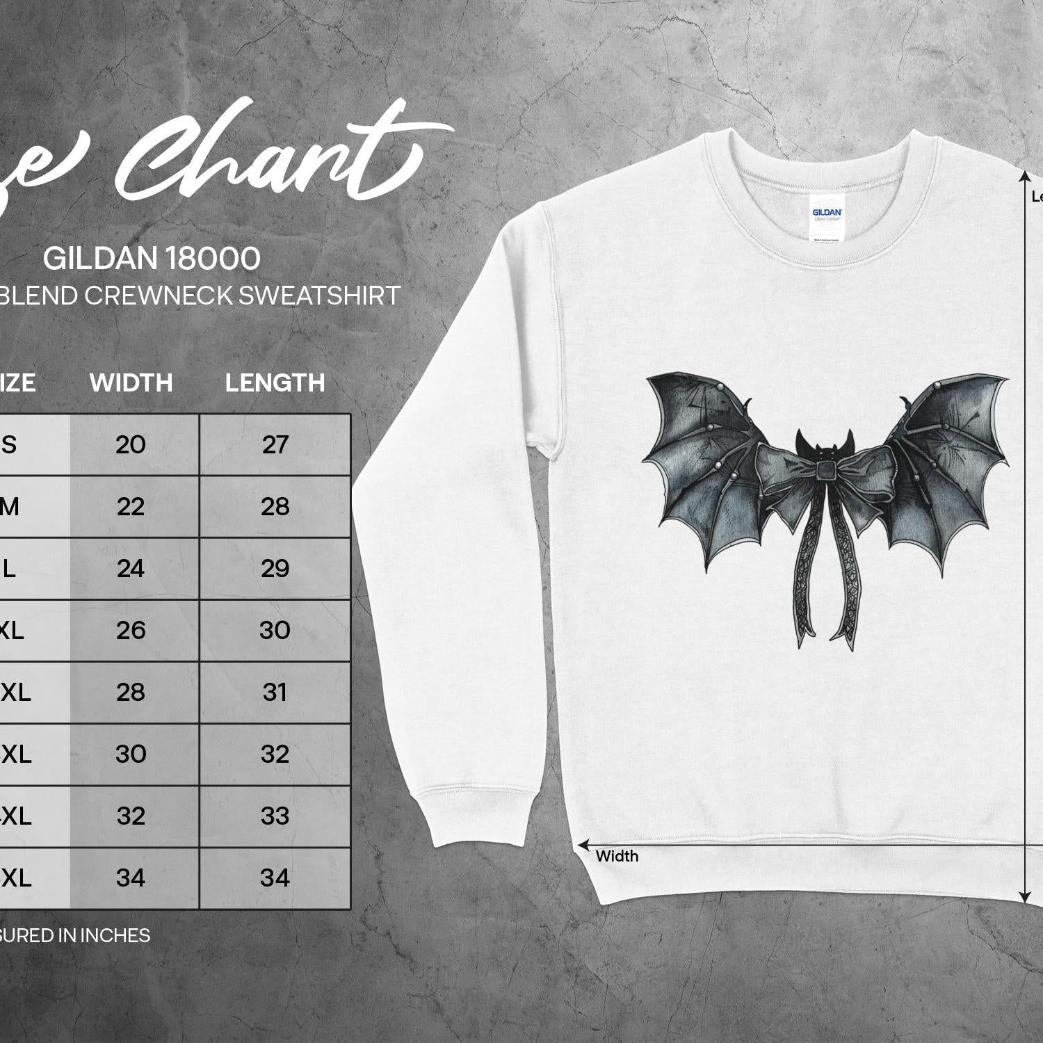 Bat Wings With Bow Women's Graphic Sweatshirt - Almighty Goods