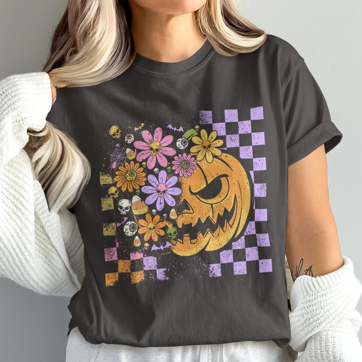 Vintage Halloween Checkerboard Pumpkin Graphic product
