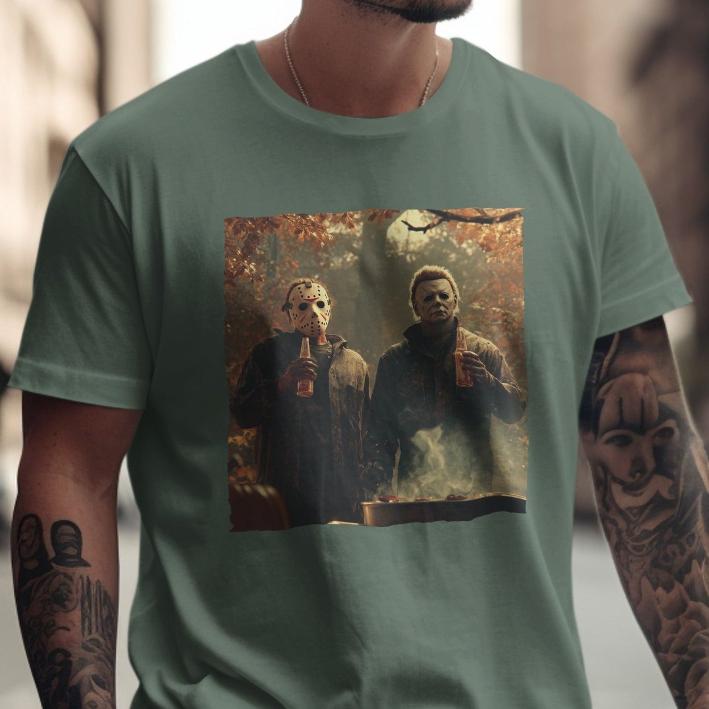 Iconic Horror Villains Enjoying Barbecue T-shirt product type