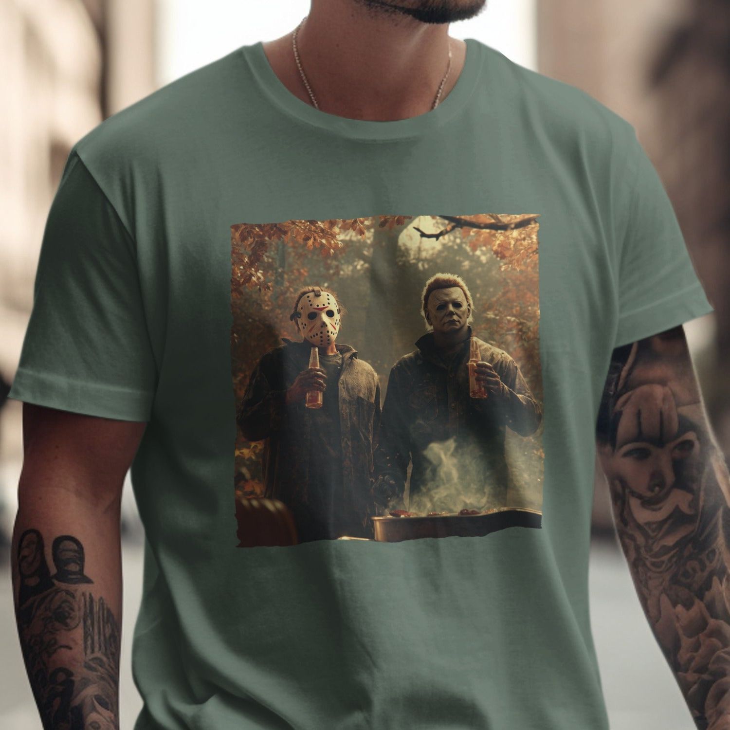 Iconic Horror Villains Enjoying Barbecue T-shirt product type