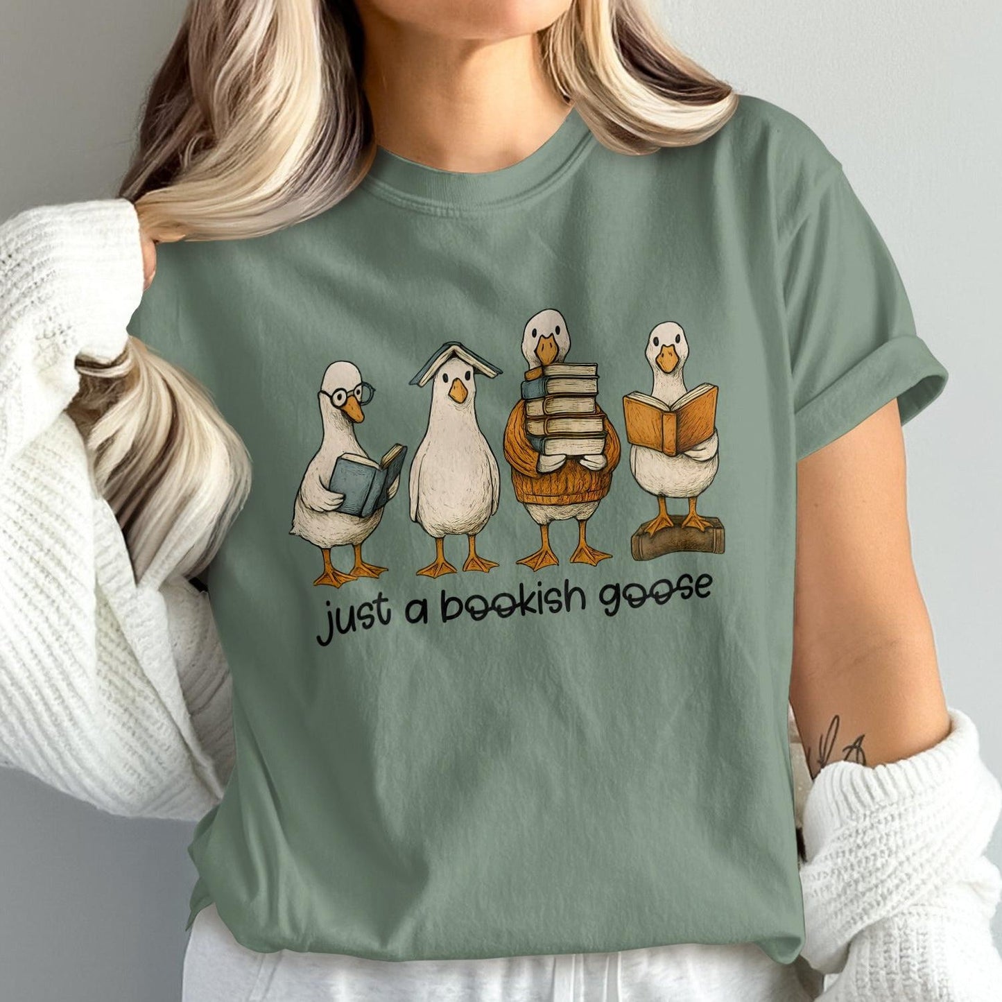 Just A Bookish Goose Graphic Unisex T-shirt product
