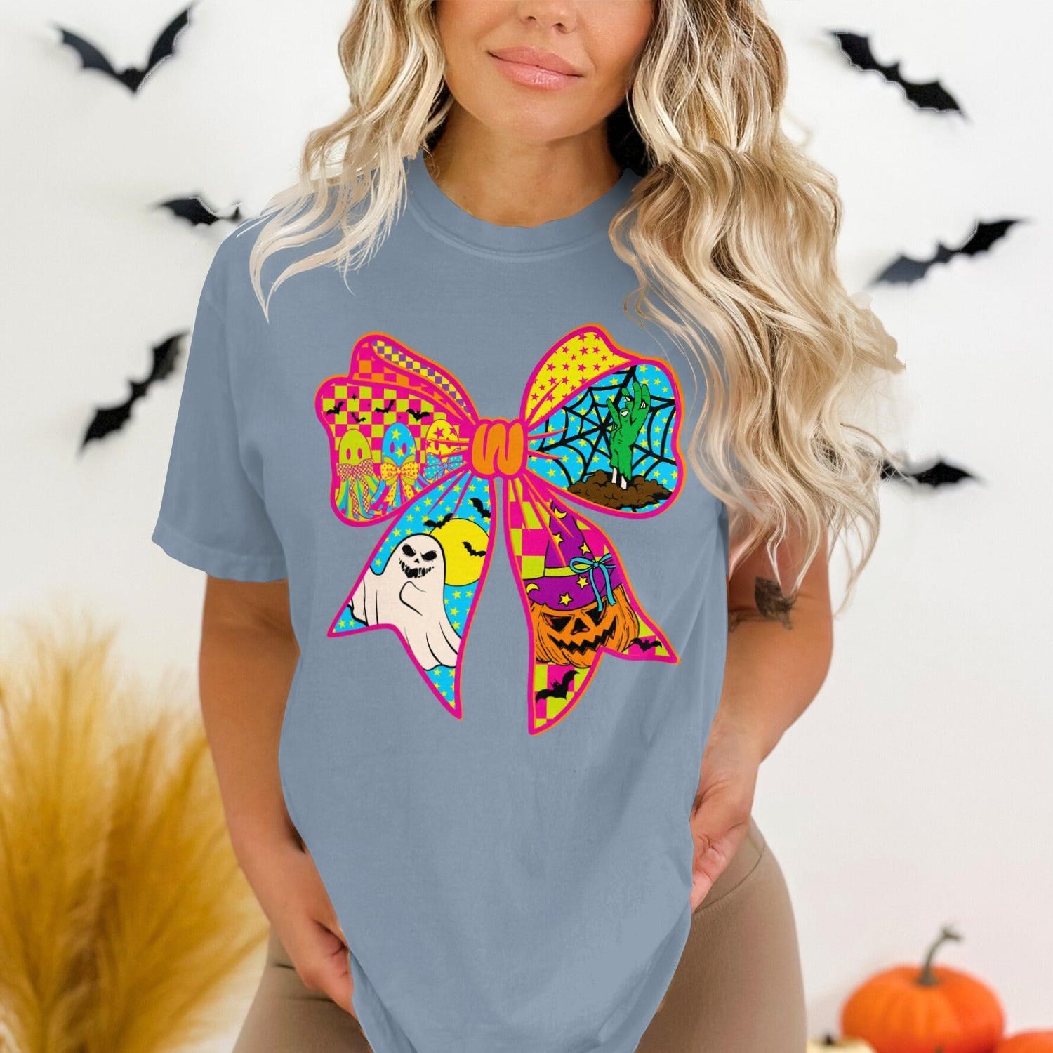 Halloween Themed Bow Graphic Oversized T-Shirt product