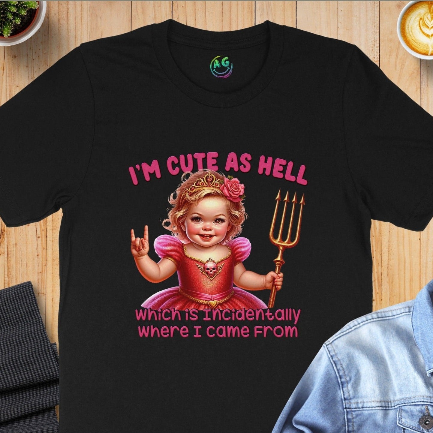 I'm Cute As Hell Baby Shirt Funny Statement Product