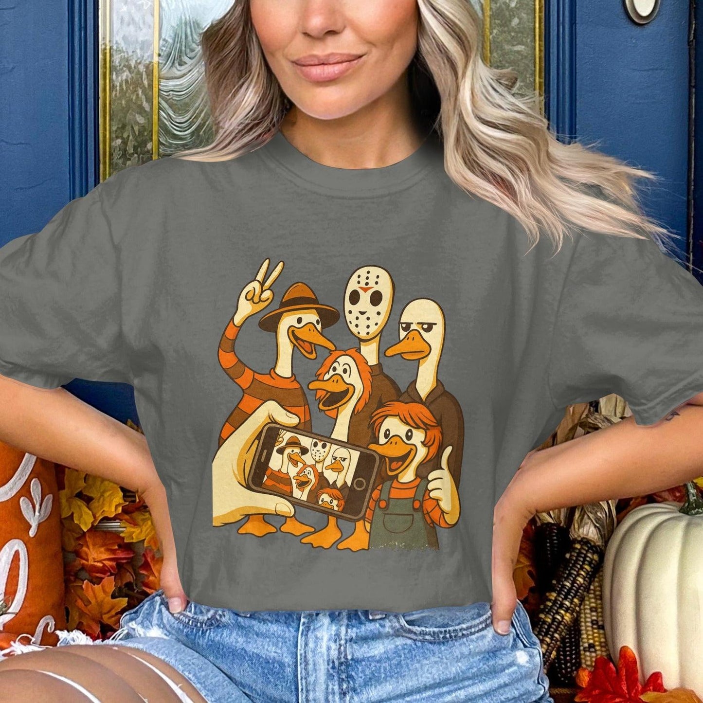 Fun Halloween Ducks Cartoon Print Tee product type