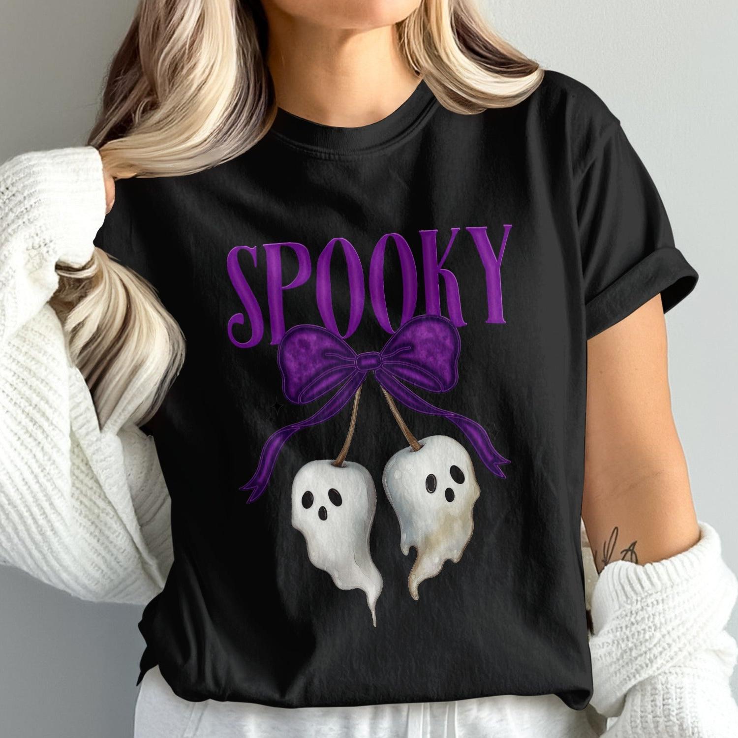 Spooky Graphic Black Tee Halloween Themed Clothing product