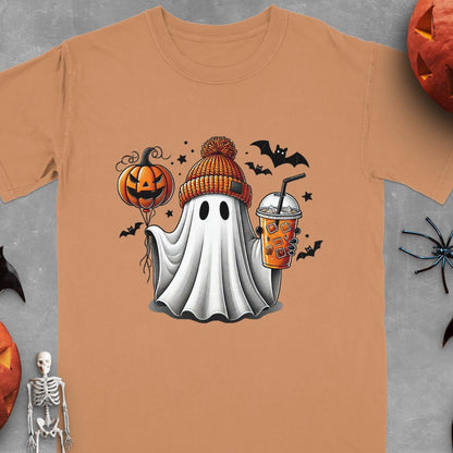 Cute Halloween Ghost Pumpkin Drink Graphic T-Shirt product