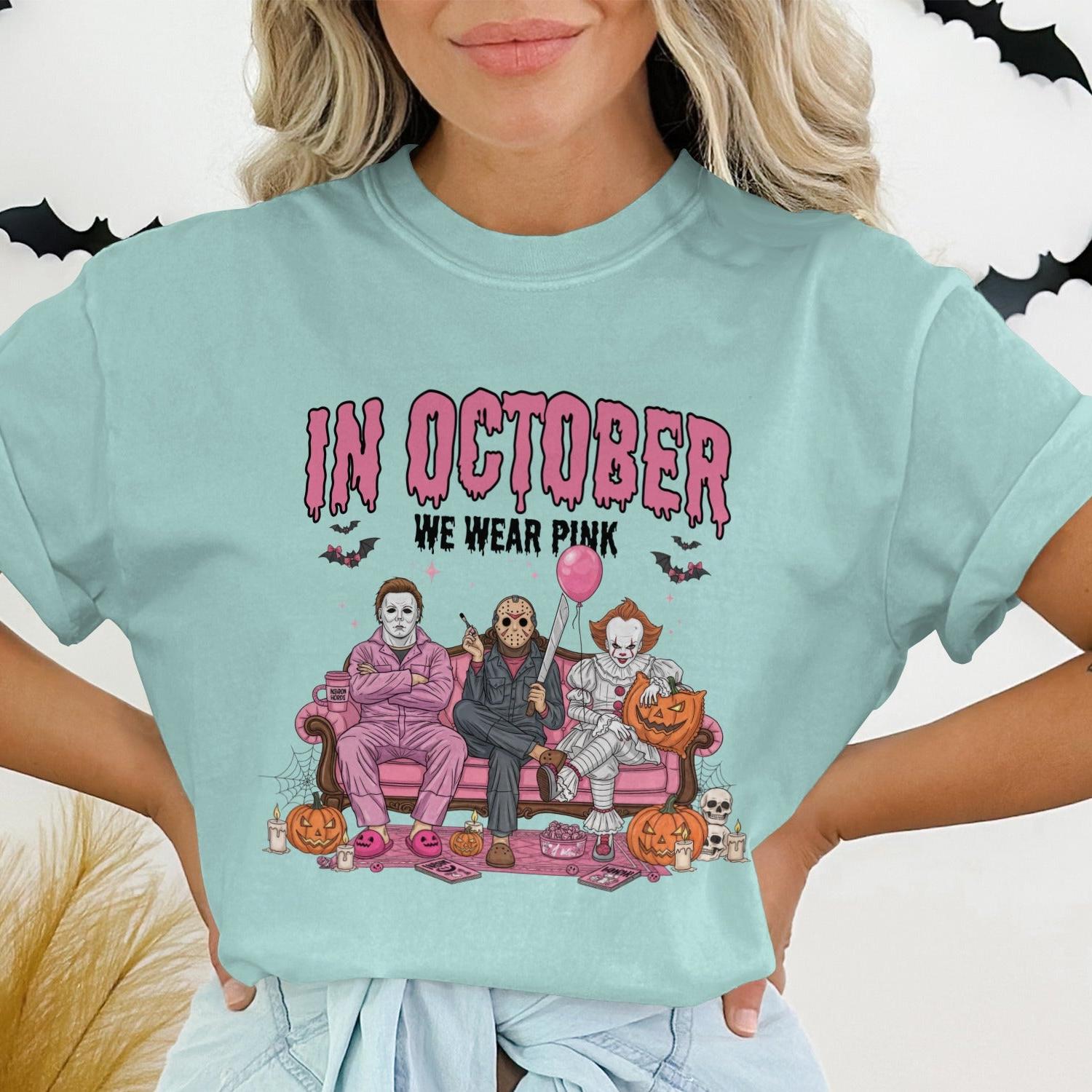 In October We Wear Pink Halloween Graphic Tee product