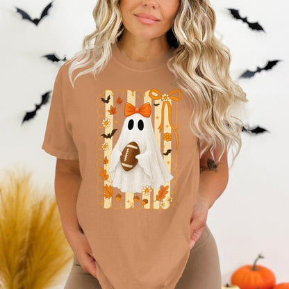 Halloween Ghost with Football Graphic T-Shirt product