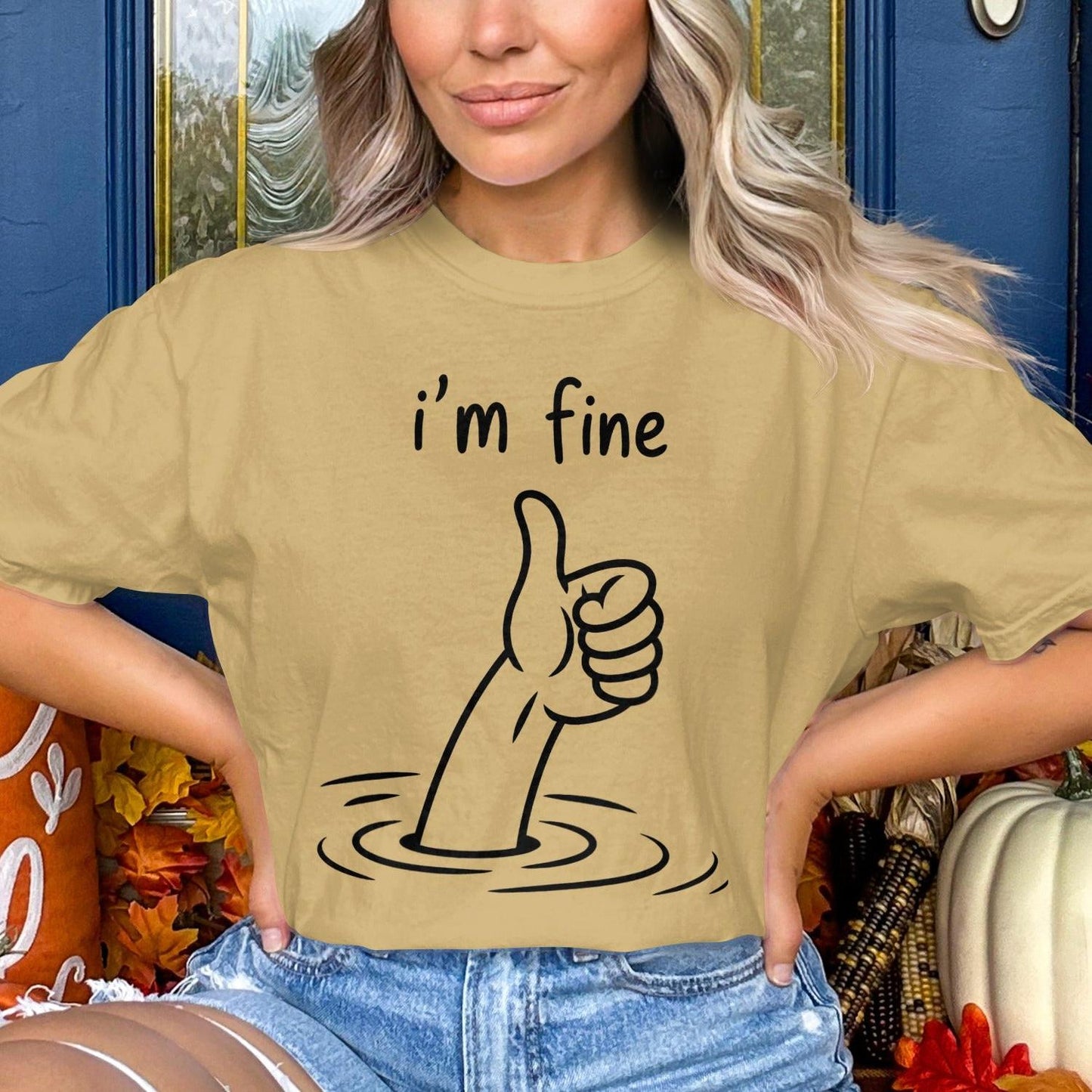I'm Fine Thumbs Up Submerged Graphic Shirt product type